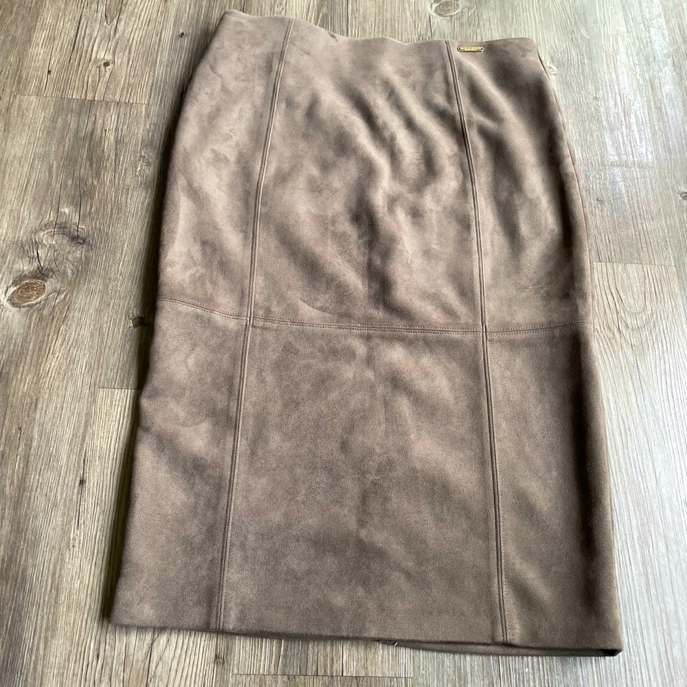 Marc New York Mid-Length Greige Pencil Skirt